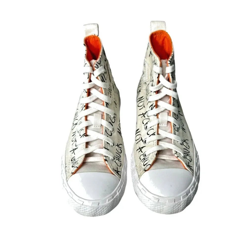CONVERSE‎ Not A Chuck Youth White Canvas Sneakers 373170C Size 2
